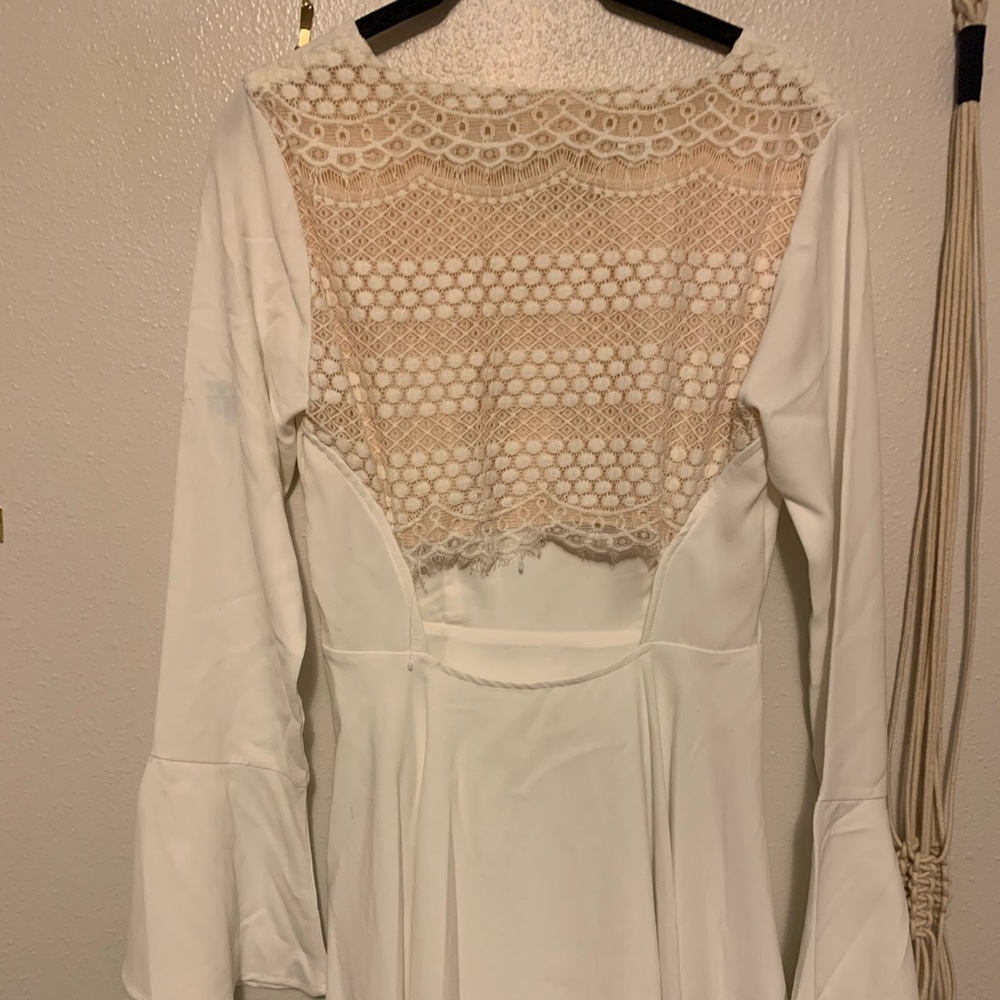 White Open Back Dress